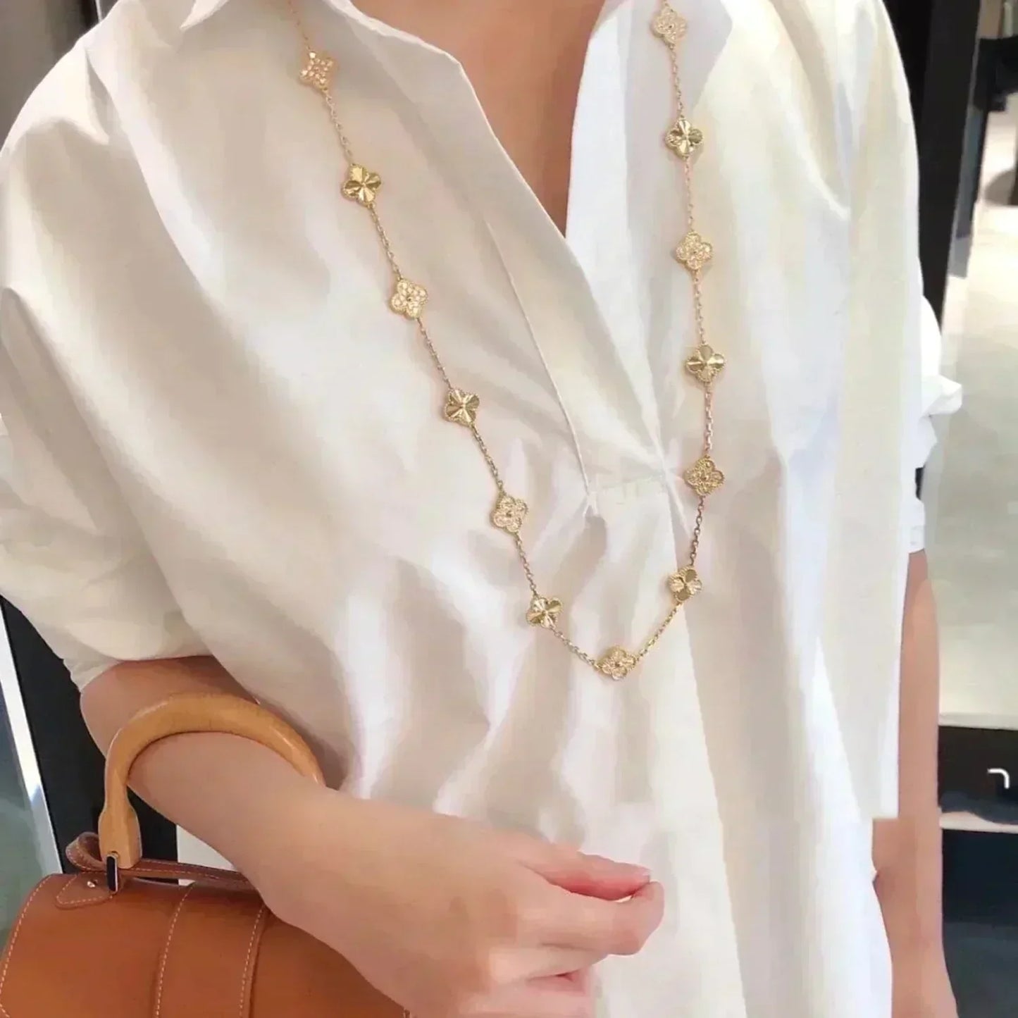 [Regal Gem]CLOVER 20 MOTIFS LASER DIAMOND NECKLACE