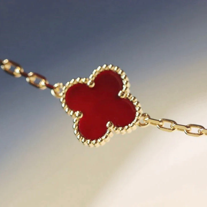 [Regal Gem]CLOVER 20 MOTIFS CARNELIAN NECKLACE