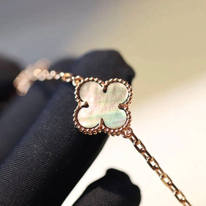 [Regal Gem]CLOVER 20 MOTIFS DARK MOP DIAMOND  NECKLACE