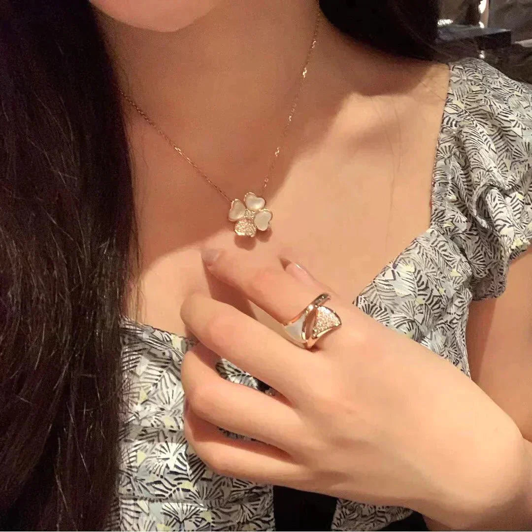 [Regal Gem]CLOVER MOP DIAMOND Regal Gem GOLD NECKLACE