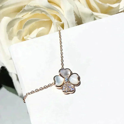 [Regal Gem]CLOVER MOP DIAMOND Regal Gem GOLD NECKLACE