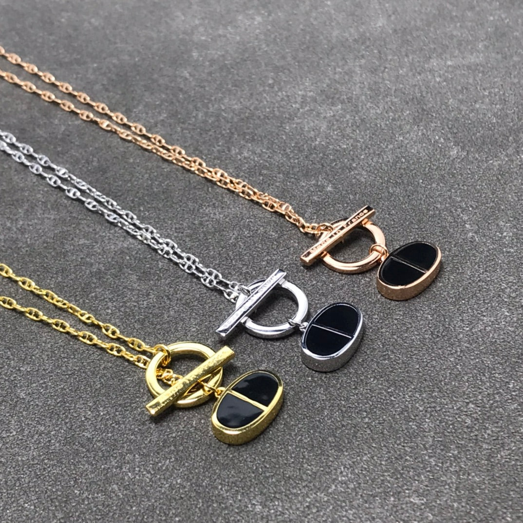 [Regal Gem]CHAINE VERSO BLACK CERAMIC  NECKLACE