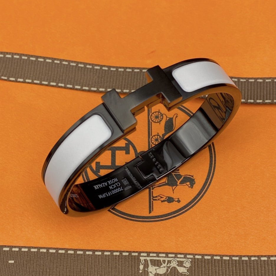 [Regal Gem]H BRACELET 12MM BLACK WHITE CERAMIC
