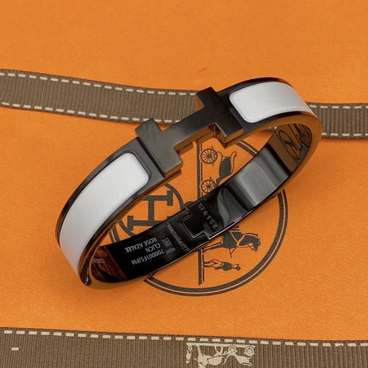 [Regal Gem]H BRACELET 12MM BLACK WHITE CERAMIC