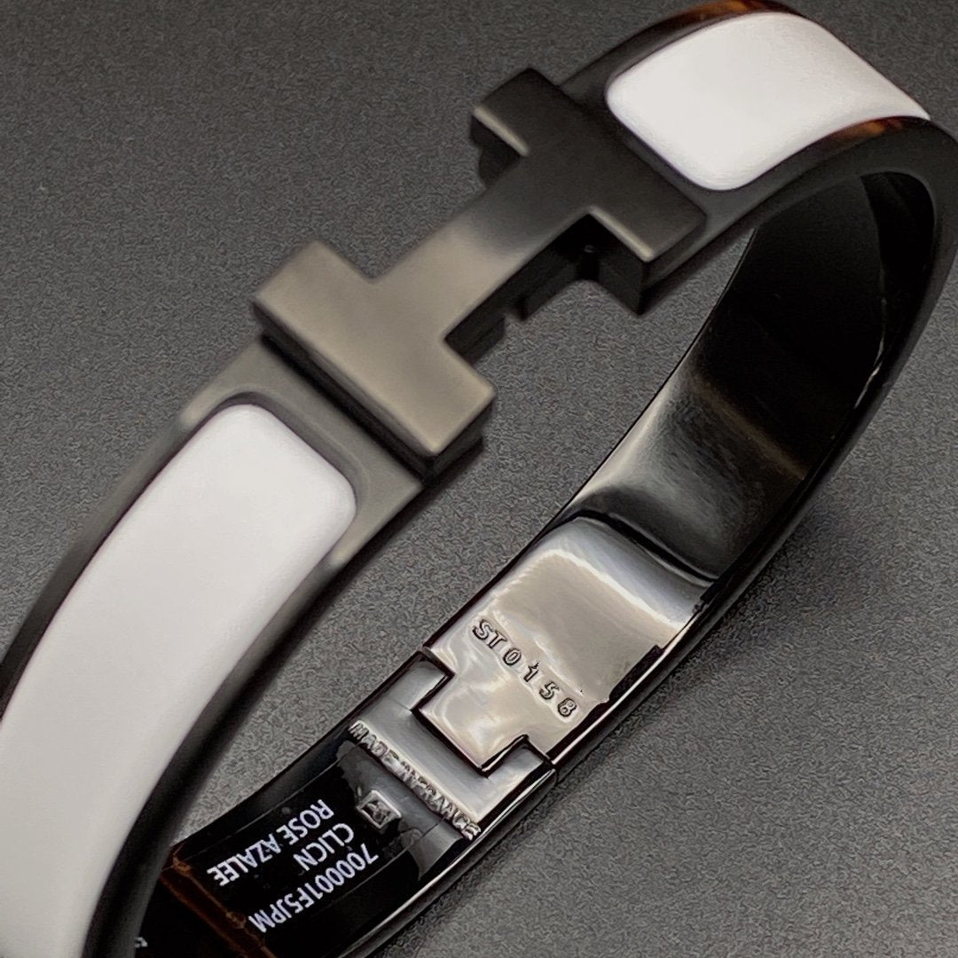 [Regal Gem]H BRACELET 12MM BLACK WHITE CERAMIC