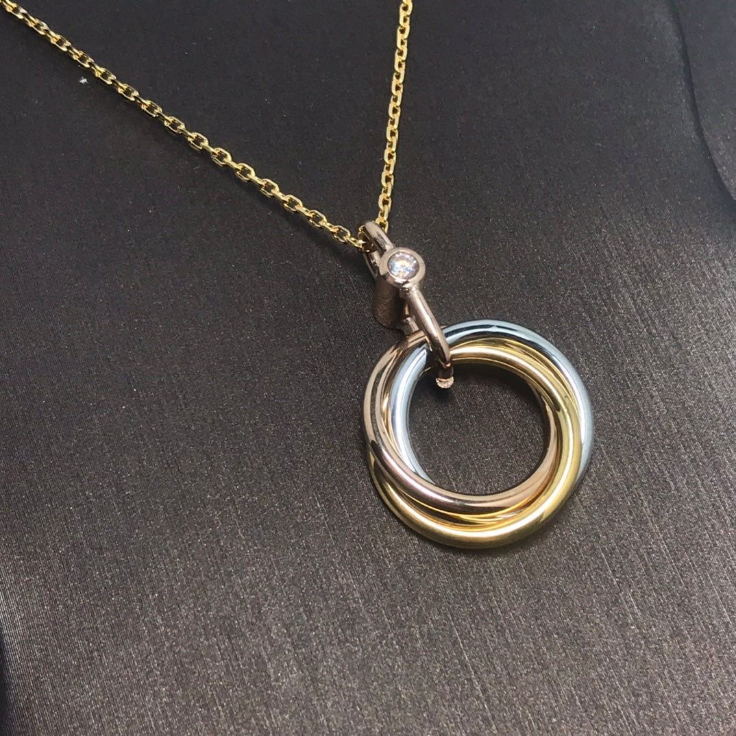[Regal Gem]TRINITY SILVER GOLD PINK GOLD NECKLACE