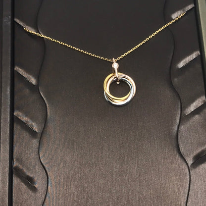 [Regal Gem]TRINITY SILVER GOLD PINK GOLD NECKLACE