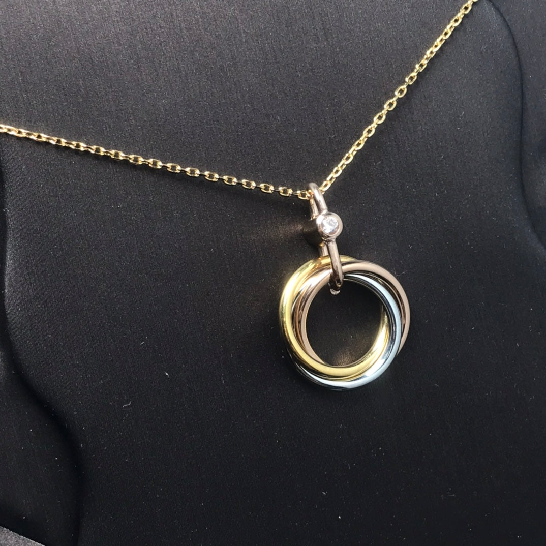 [Regal Gem]TRINITY SILVER GOLD PINK GOLD NECKLACE