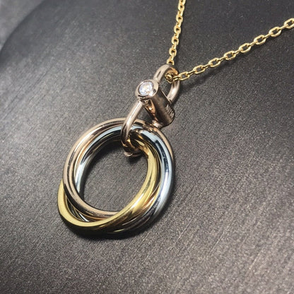 [Regal Gem]TRINITY SILVER GOLD PINK GOLD NECKLACE