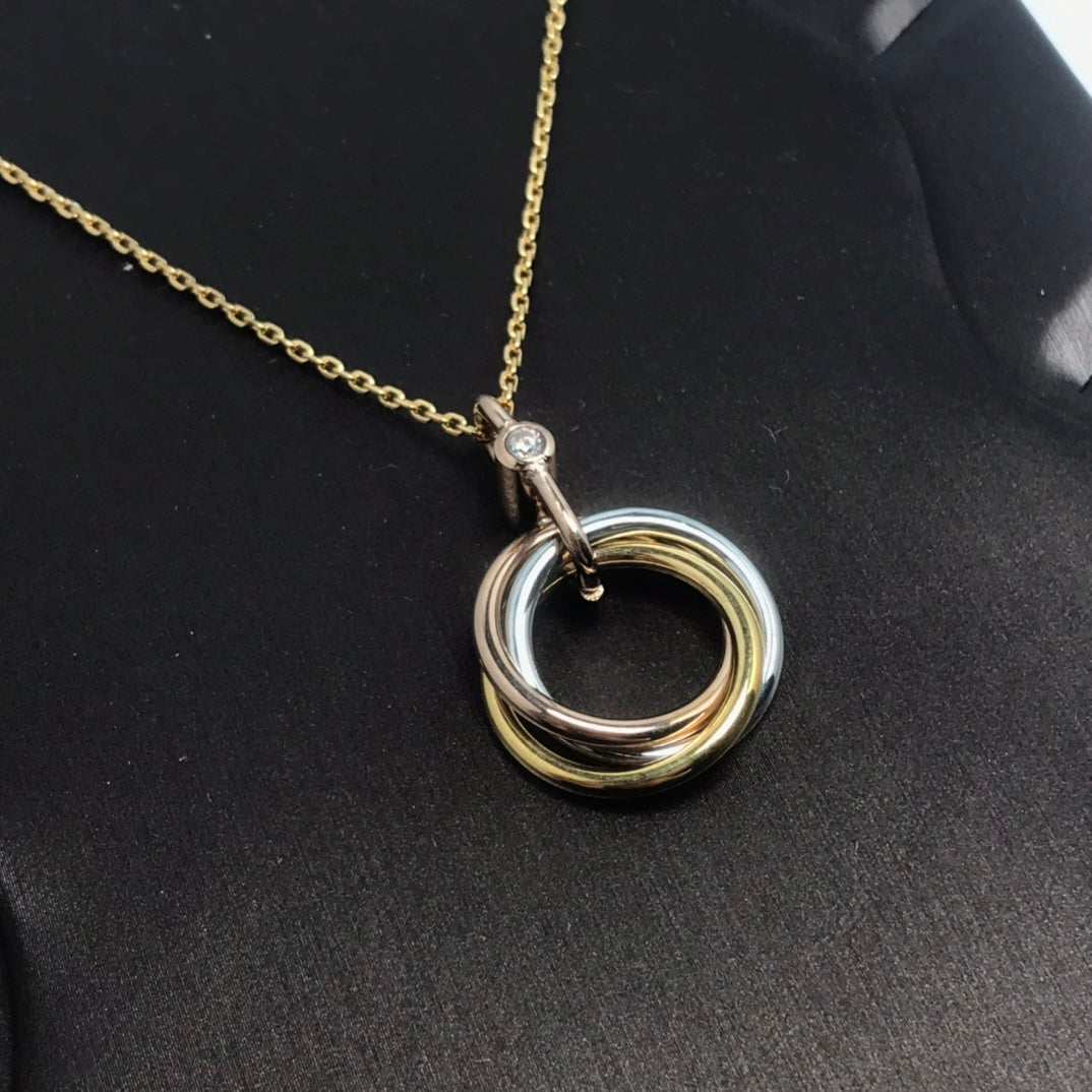 [Regal Gem]TRINITY SILVER GOLD PINK GOLD NECKLACE
