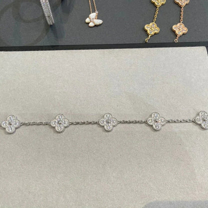 [Regal Gem] CLOVER 5 MOTIF FULL DIAMOND BRACELET COLLECTION