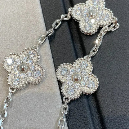 [Regal Gem] CLOVER 5 MOTIF FULL DIAMOND BRACELET COLLECTION