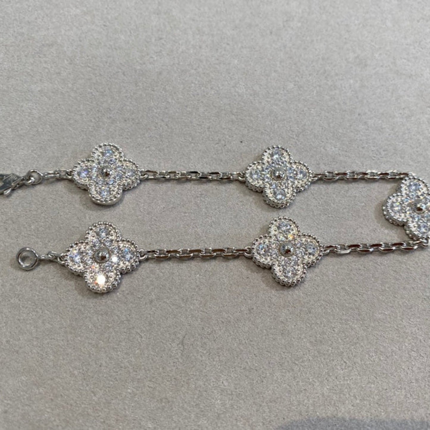 [Regal Gem] CLOVER 5 MOTIF FULL DIAMOND BRACELET COLLECTION