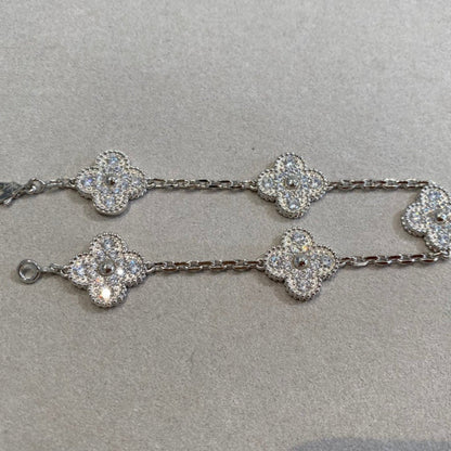 [Regal Gem] CLOVER 5 MOTIF FULL DIAMOND BRACELET COLLECTION