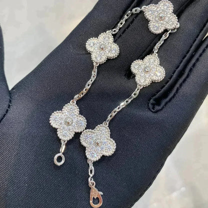 [Regal Gem] CLOVER 5 MOTIF FULL DIAMOND BRACELET COLLECTION