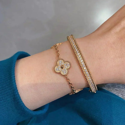[Regal Gem] CLOVER 5 MOTIF FULL DIAMOND BRACELET COLLECTION