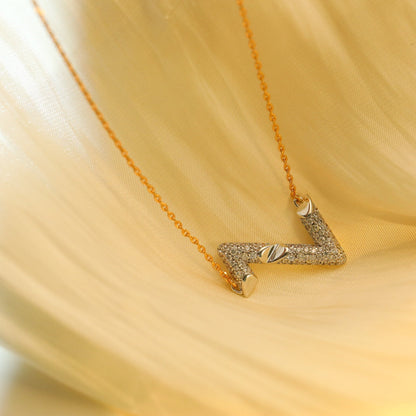 [Regal Gem]VOLT SILVER DIAMOND PEDANT NECKLACE
