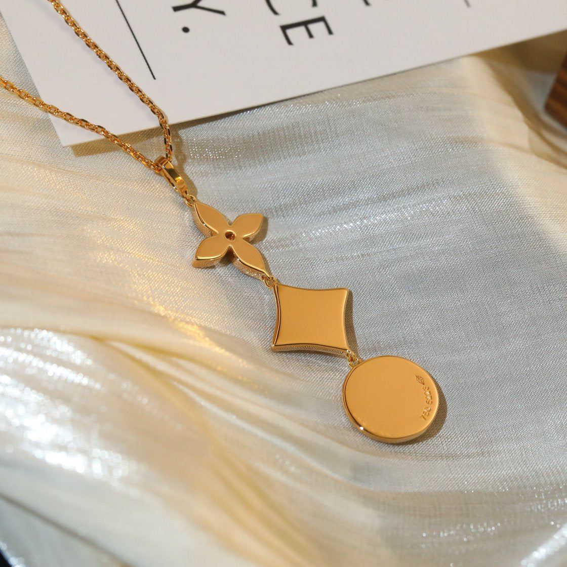 [Regal Gem]STAR AND SUN DIAMOND PINK GOLD NECKLACE