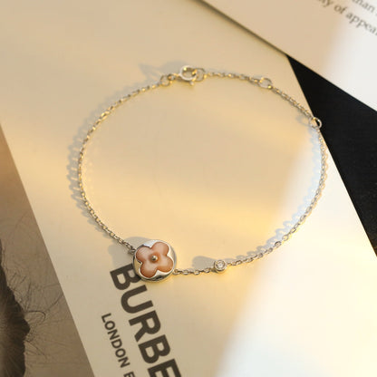 [Regal Gem]SUN MOTIF PINK MOP SILVER BRACELET
