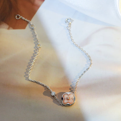 [Regal Gem]SUN MOTIF PINK MOP SILVER BRACELET