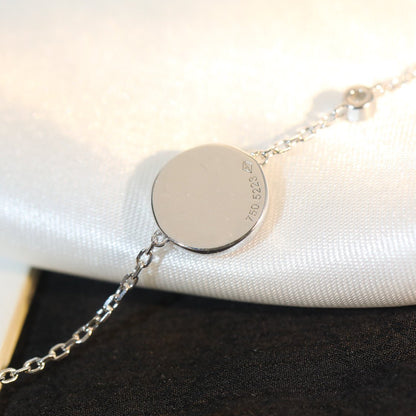 [Regal Gem]SUN MOTIF PINK MOP SILVER BRACELET