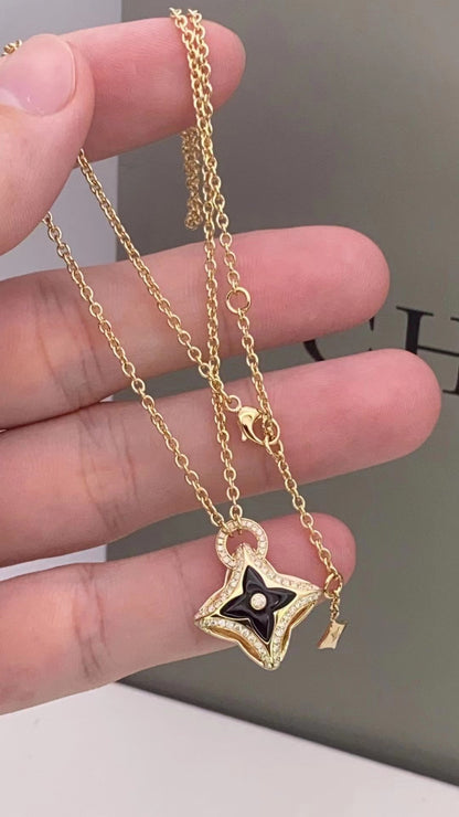 [Regal Gem]STAR PEDANT PINK GOLD DIAMOND NECKLACE