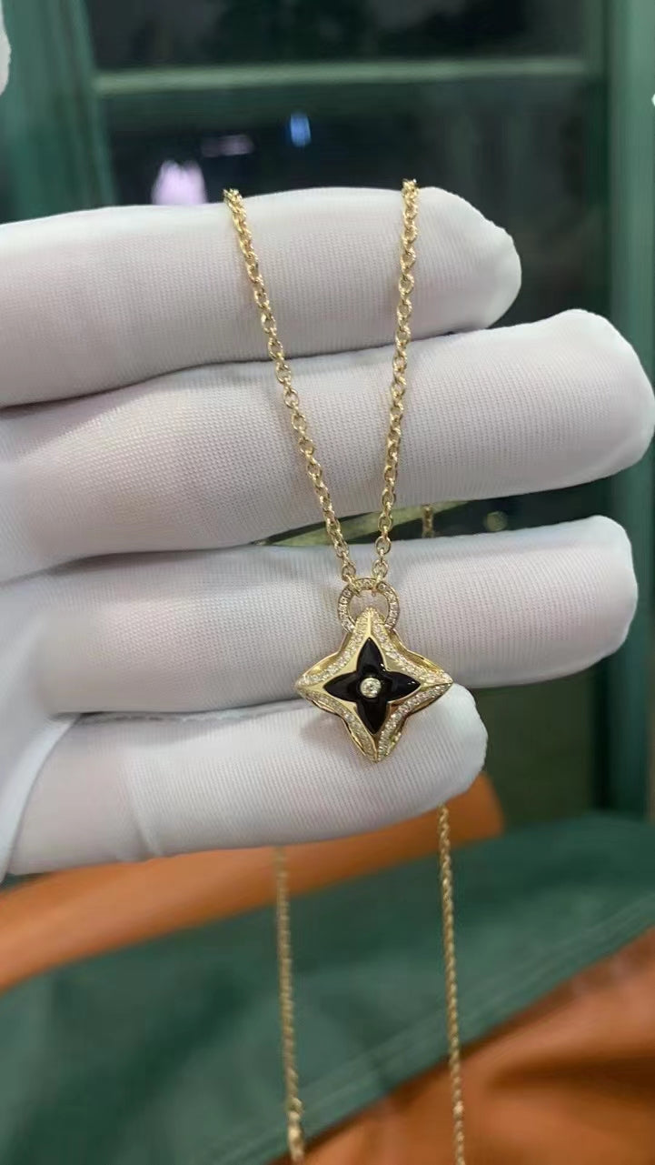 [Regal Gem]STAR PEDANT PINK GOLD DIAMOND NECKLACE