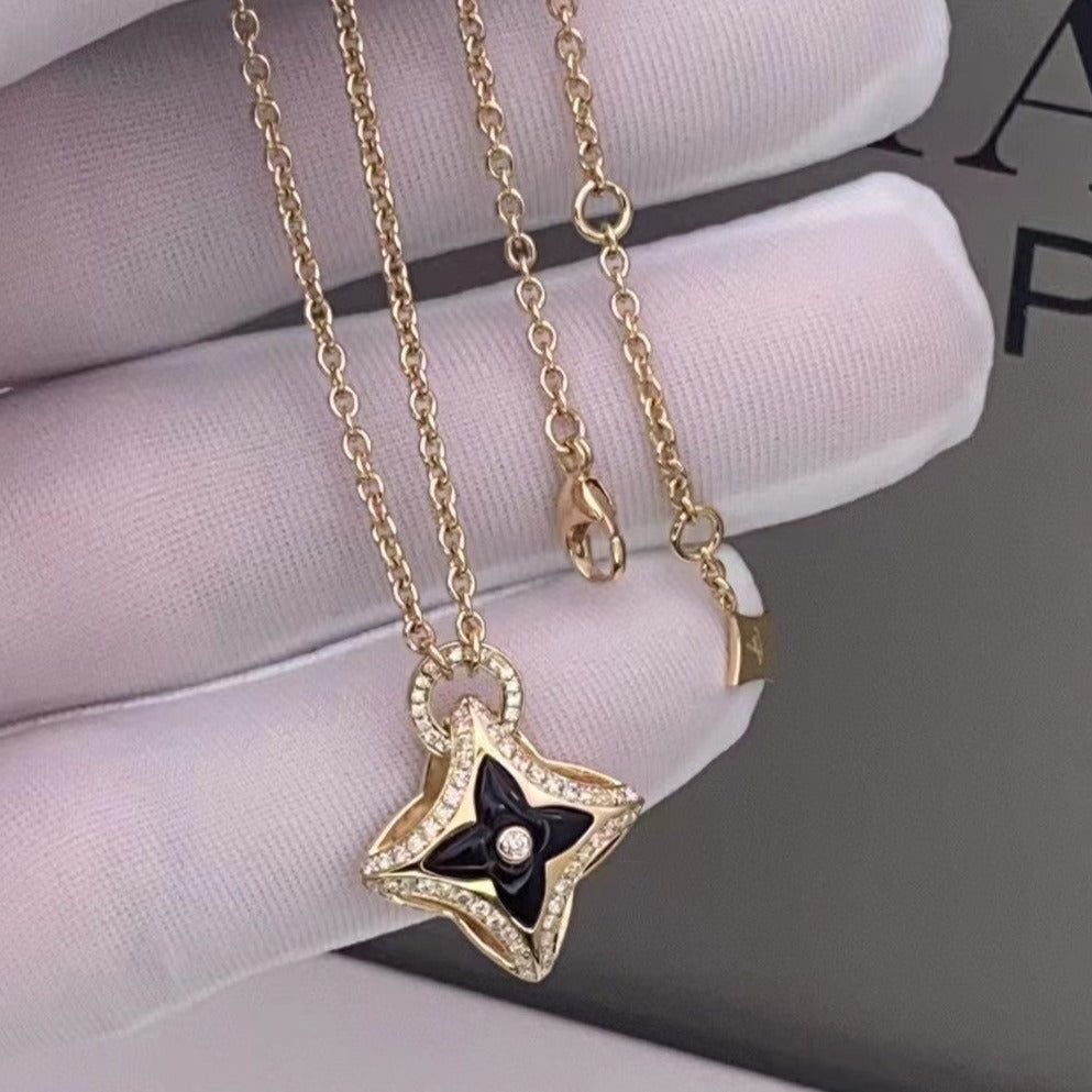 [Regal Gem]STAR PEDANT PINK GOLD DIAMOND NECKLACE