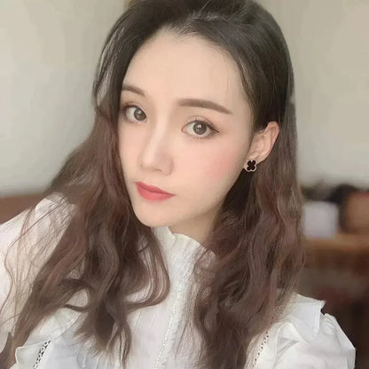 [Regal Gem]CLOVER MEDIUM 1 MOTIFS  ONYX STUD EARRINGS