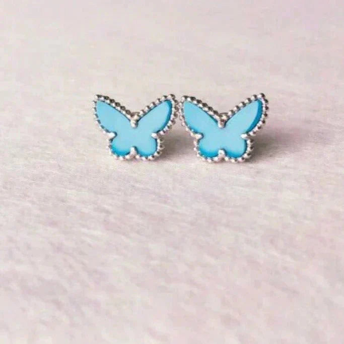 [Regal Gem]BUTTERFLY TURQUOISE EARRINGS SILVER