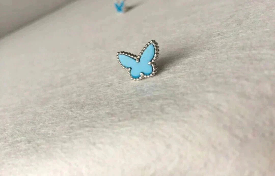 [Regal Gem]BUTTERFLY TURQUOISE EARRINGS SILVER