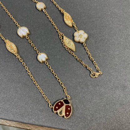 [Regal Gem]LUCKY SPRING 15 MOTIFS GOLD NECKLACE