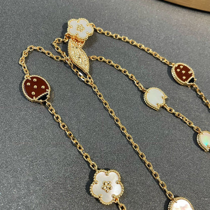 [Regal Gem]LUCKY SPRING 15 MOTIFS GOLD NECKLACE