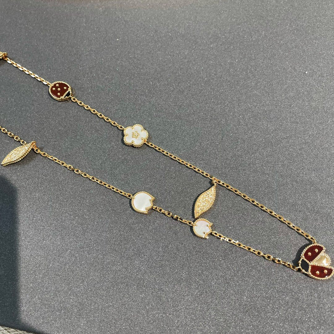 [Regal Gem]LUCKY SPRING 15 MOTIFS GOLD NECKLACE