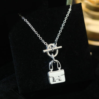 [Regal Gem]POP H PEDANT SILVER NECKLACE