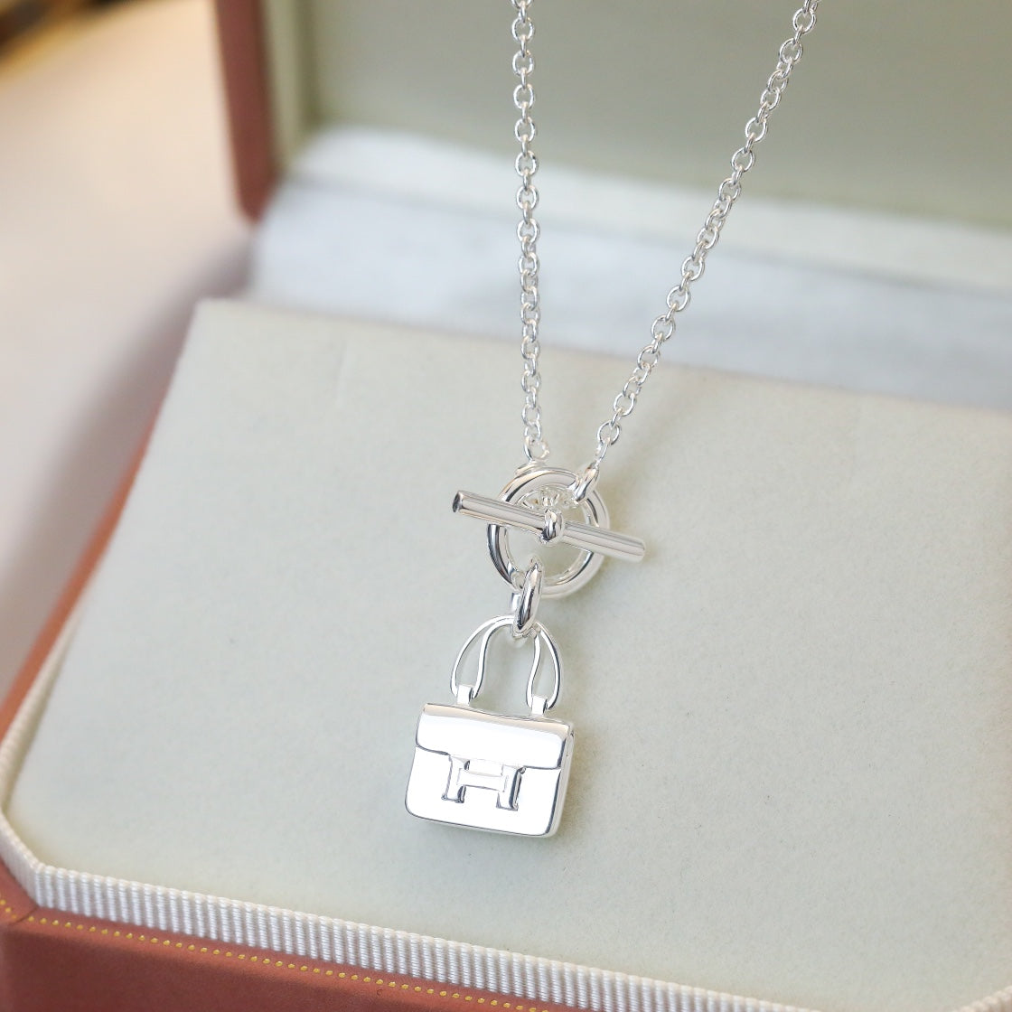 [Regal Gem]POP H PEDANT SILVER NECKLACE