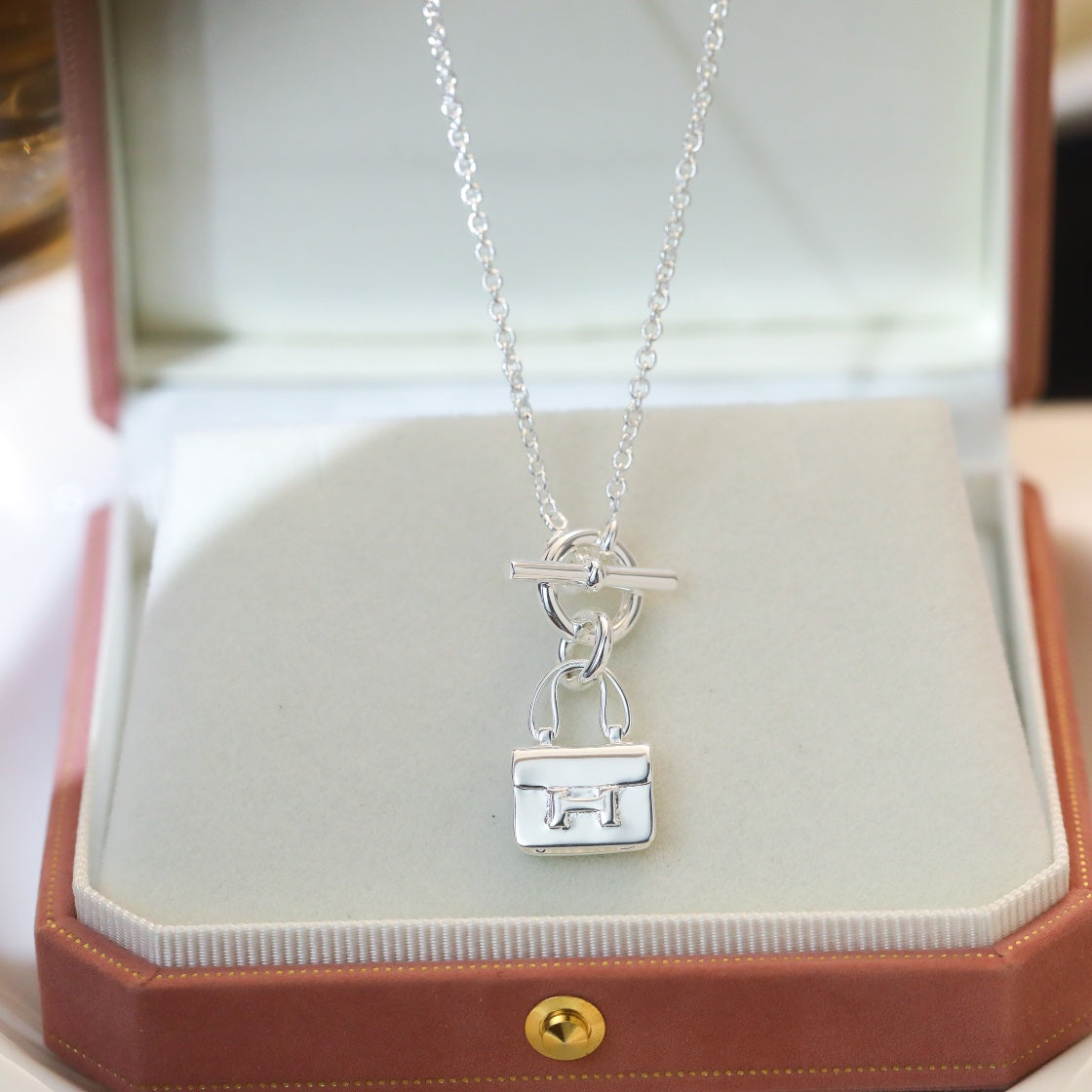 [Regal Gem]POP H PEDANT SILVER NECKLACE