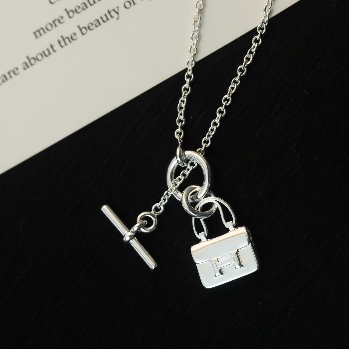 [Regal Gem]POP H PEDANT SILVER NECKLACE
