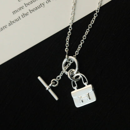 [Regal Gem]POP H PEDANT SILVER NECKLACE