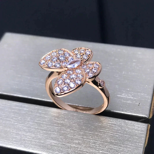 [Regal Gem]BUTTERFLY PINK GOLD DIAMOND RING