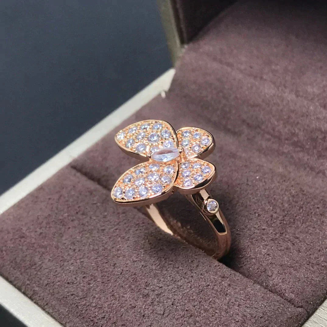 [Regal Gem]BUTTERFLY PINK GOLD DIAMOND RING