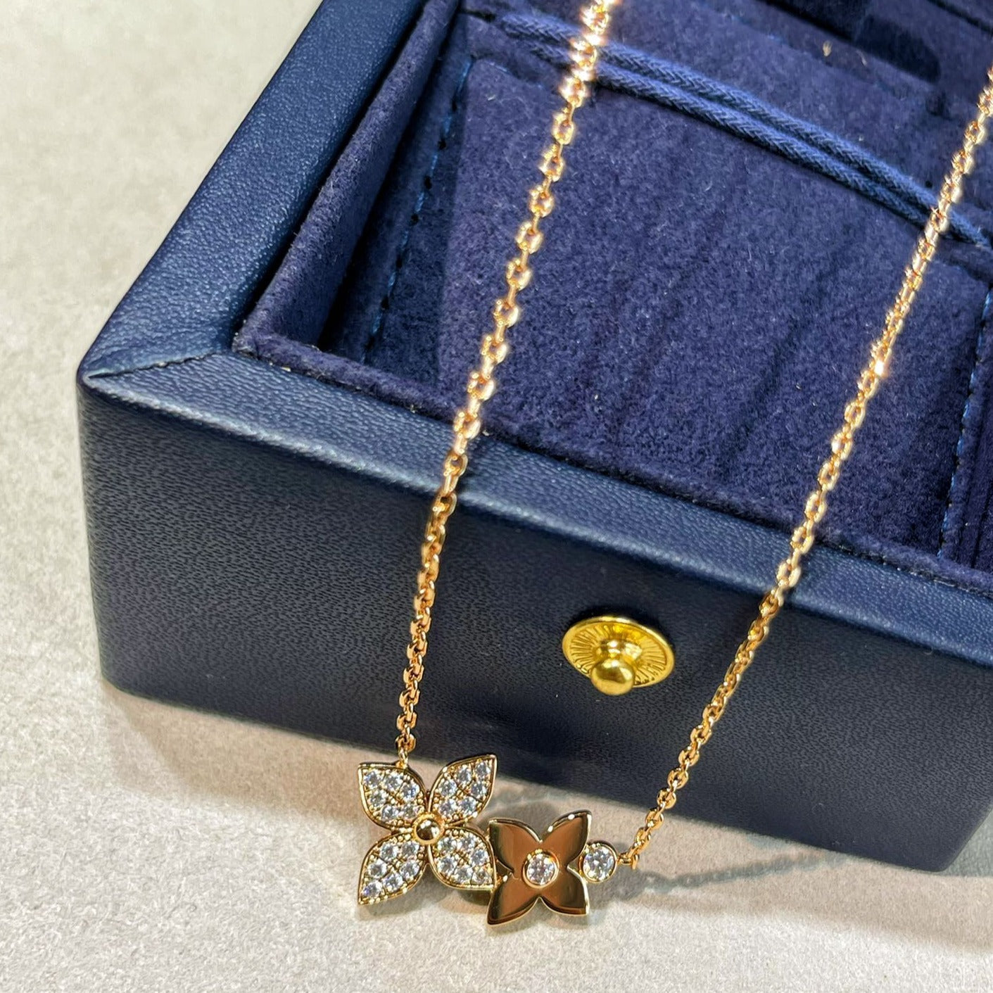 [Regal Gem]STAR BLOSSOM NECKLACE PINK GOLD DIAMONDS