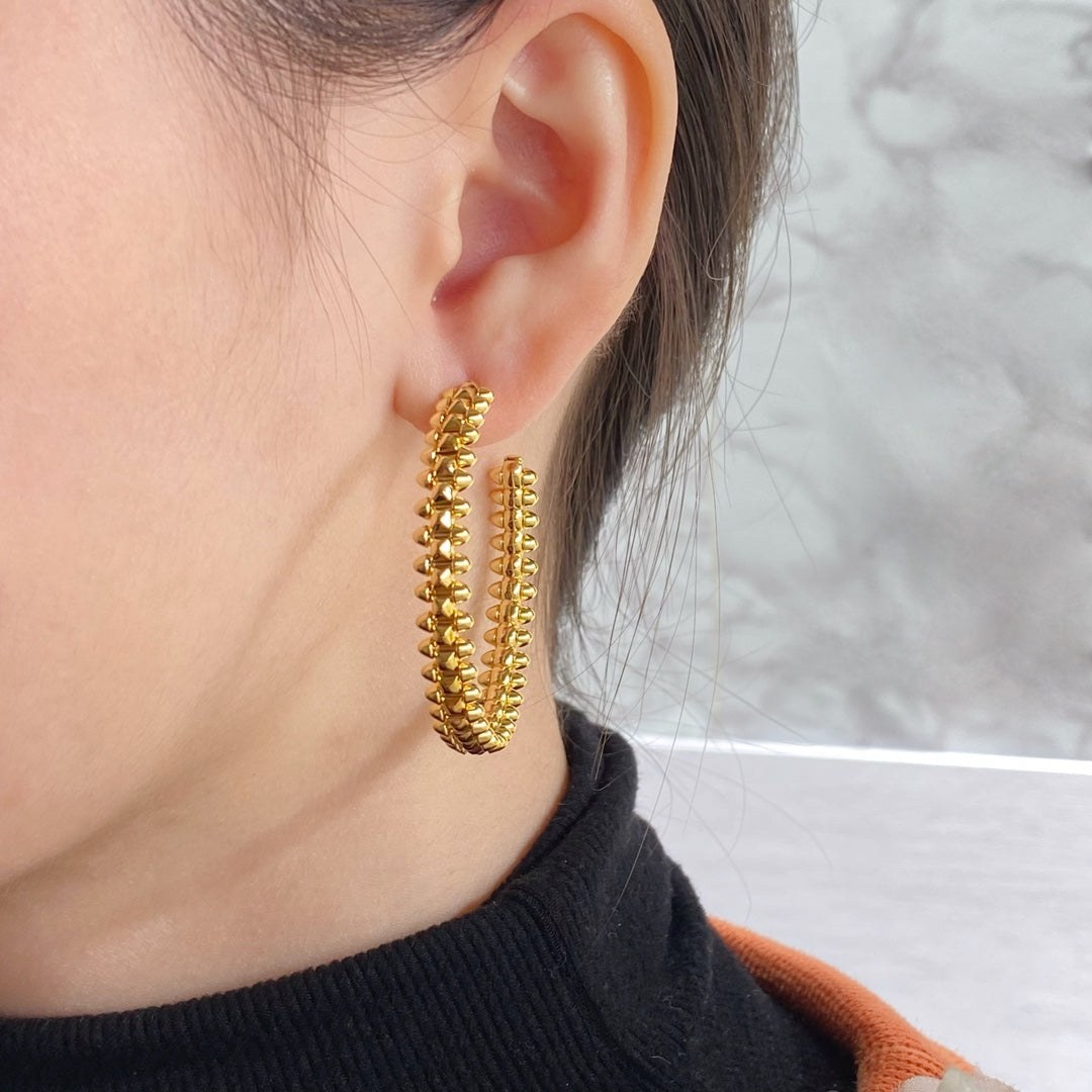 [Regal Gem]CLASH LARGE HOOP EARRINGS