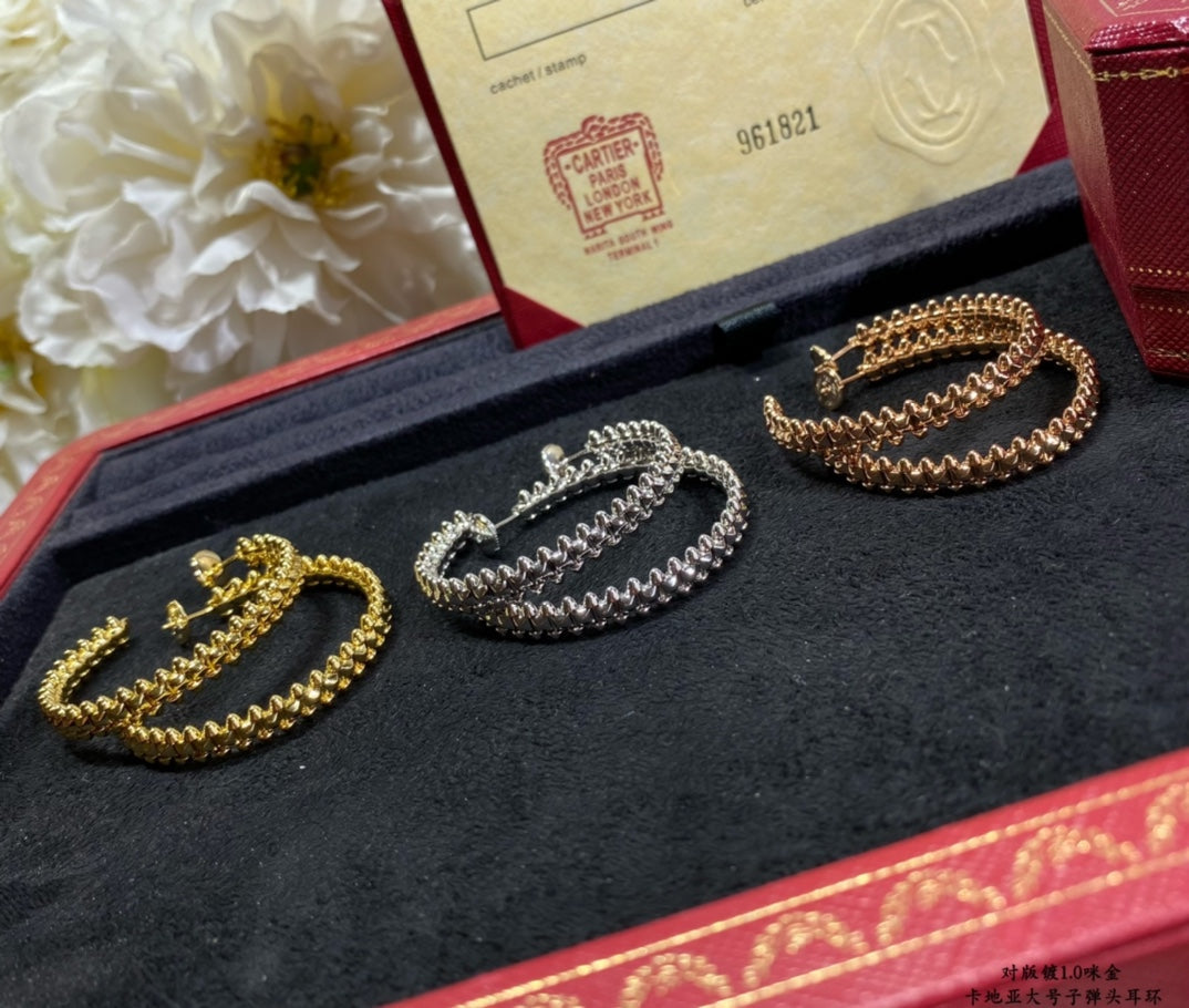 [Regal Gem]CLASH LARGE HOOP EARRINGS