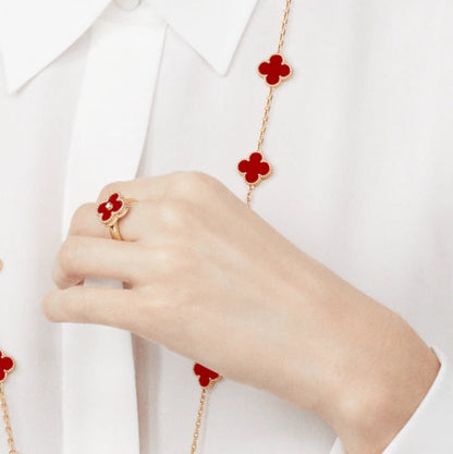 [Regal Gem]CLOVER CARNELIAN RING Regal Gem GOLD DIAMOND