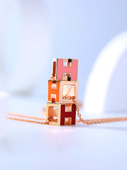 [Regal Gem]H CAGE PINK GOLD NECKLACE