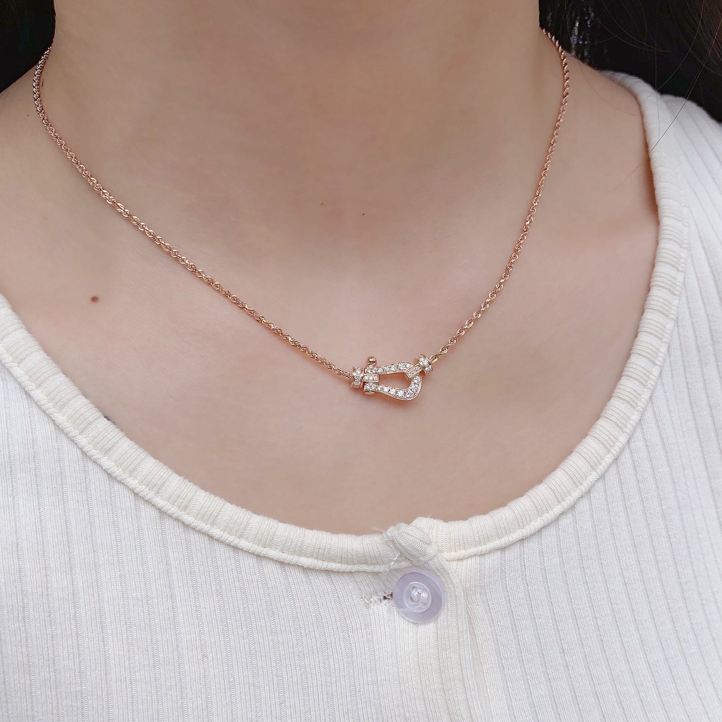 [Regal Gem]FORCE 10 PINK GOLD DIAMOND NECKLACE