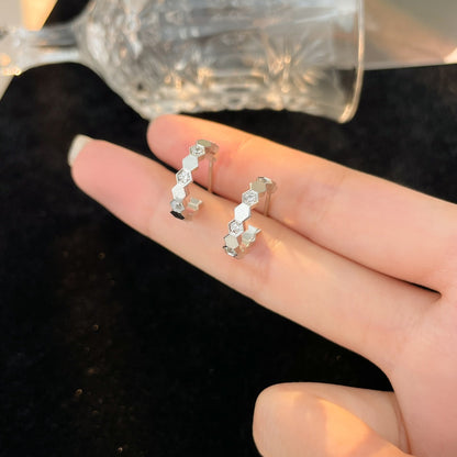 [Regal Gem]BEE LOVE DIAMOND HOOP EARRINGS