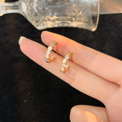 [Regal Gem]BEE LOVE DIAMOND HOOP EARRINGS