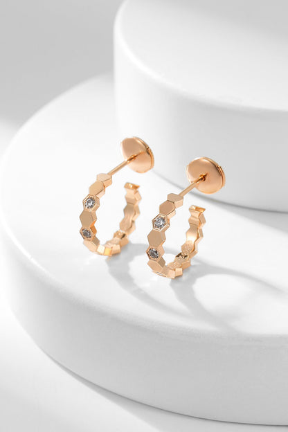 [Regal Gem]BEE LOVE DIAMOND HOOP EARRINGS